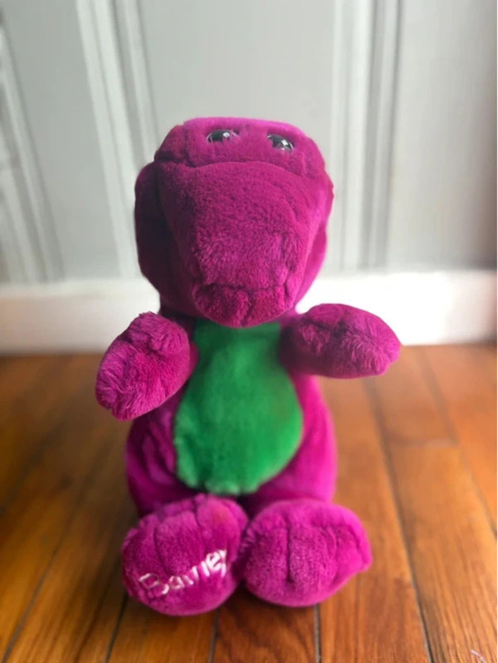 Vintage Medium Barney Plush Stuffed Dinosaur 1992
